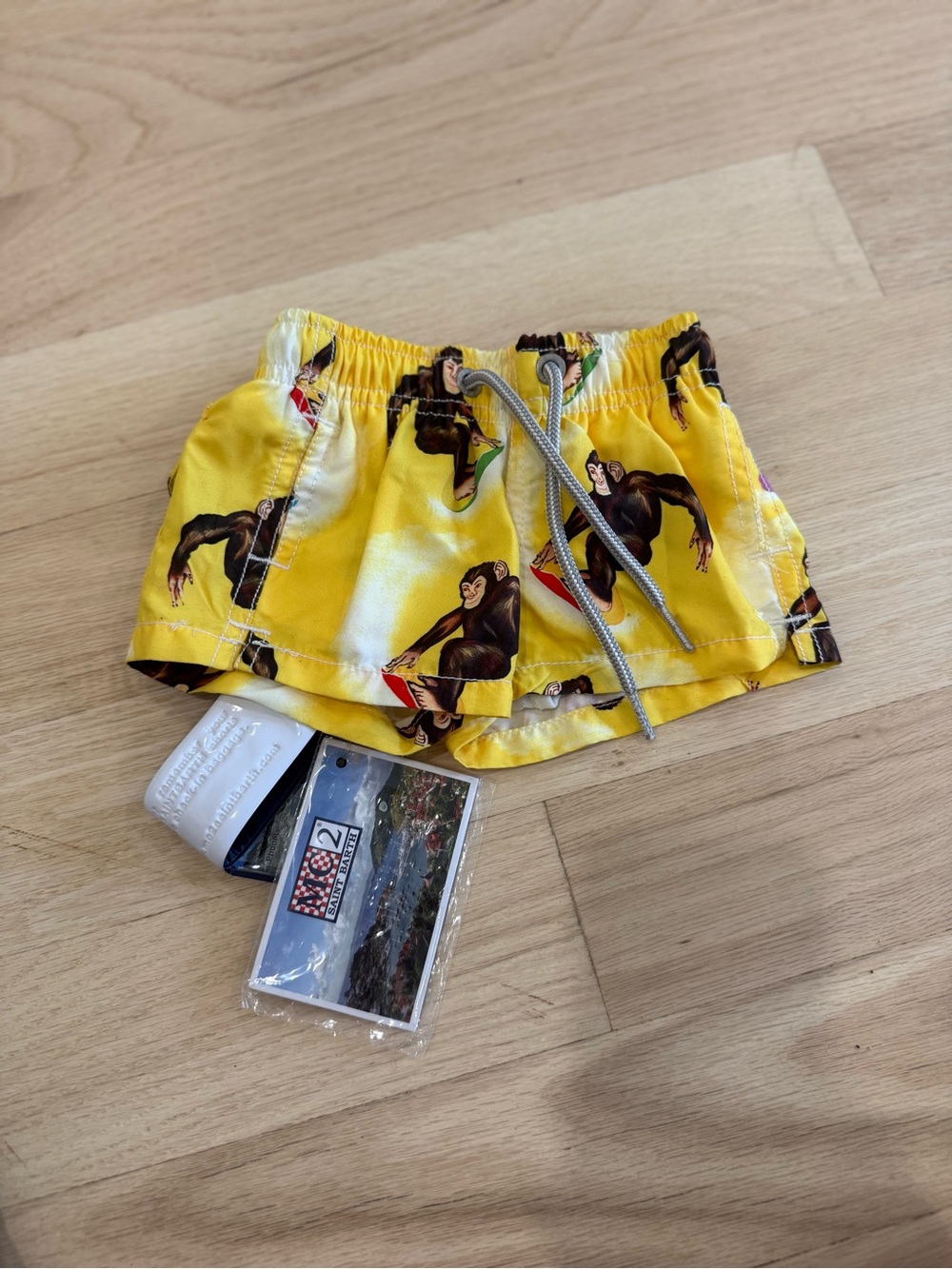 MC2 Saint Barth Yellow Monkey-Print Swim Trunks